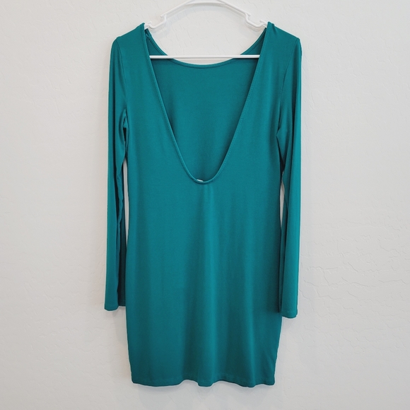 💕 Forever 21 Emerald Green Bodycon Dress Size Large - Picture 6 of 11